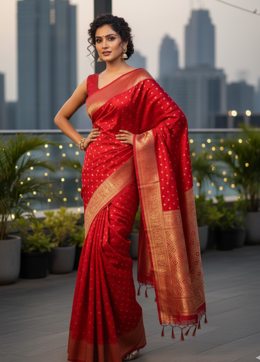 Preminium RedPurl Jamdani