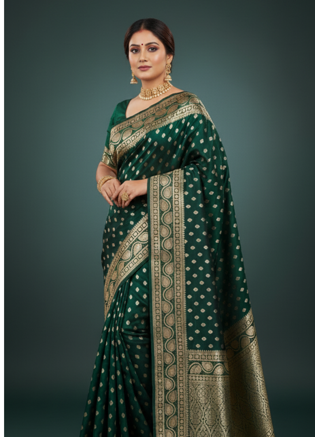 Green Jamdani Saree